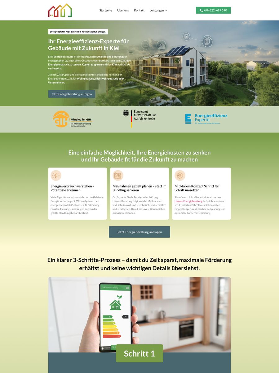 Webdesign-Projekt Energieberater Nord