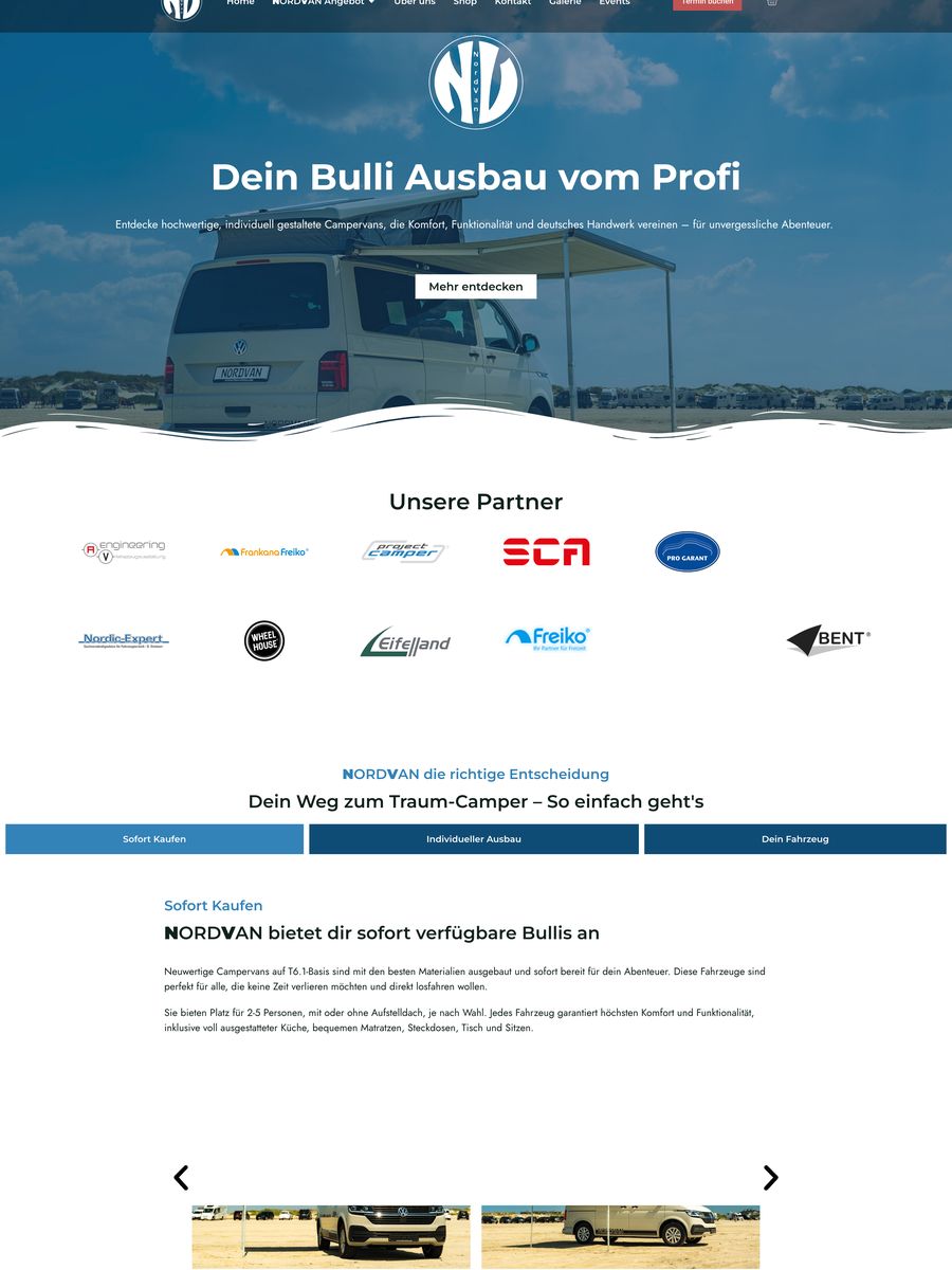 Webdesign-Projekt NordVan